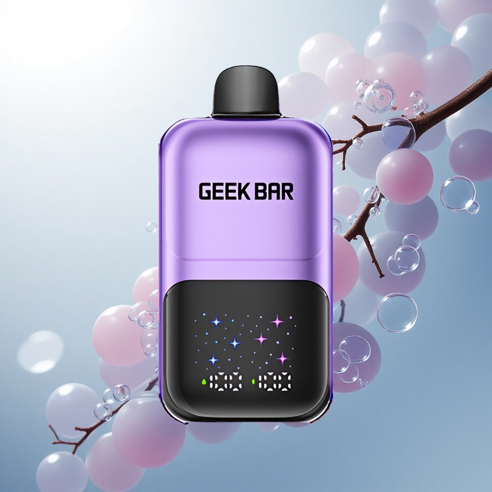 GEEK BAR 2GO 20ml 50000 Puffs Hrozno & Malina Interaktívny Veľký Displej 3 Úrovne Príchute/Chladenie 20mL Dvojitá Nádrž 5% Nikotínová Sôl GEEK BAR 2GO 20ml 50000 Puffs Hrozno & Malina Interaktívny Veľký Displej 3 Úrovne Príchute/Chladenie 20mL Dvojitá Nádrž 5% Nikotínová Sôl