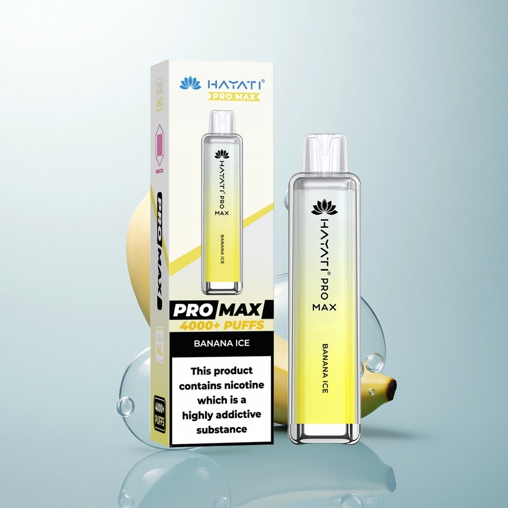 Hayati Pro Max 4000 Puffs Banánový ľad s 2ml nádržou a 1400mAh batériou