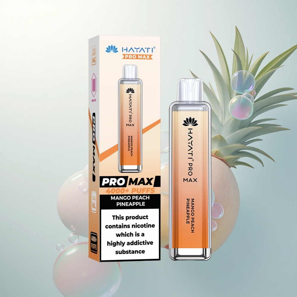 Hayati Pro Max 4000 Puffs Broskyňa Ananas Mango 2ml Dual Coil 1400mAh