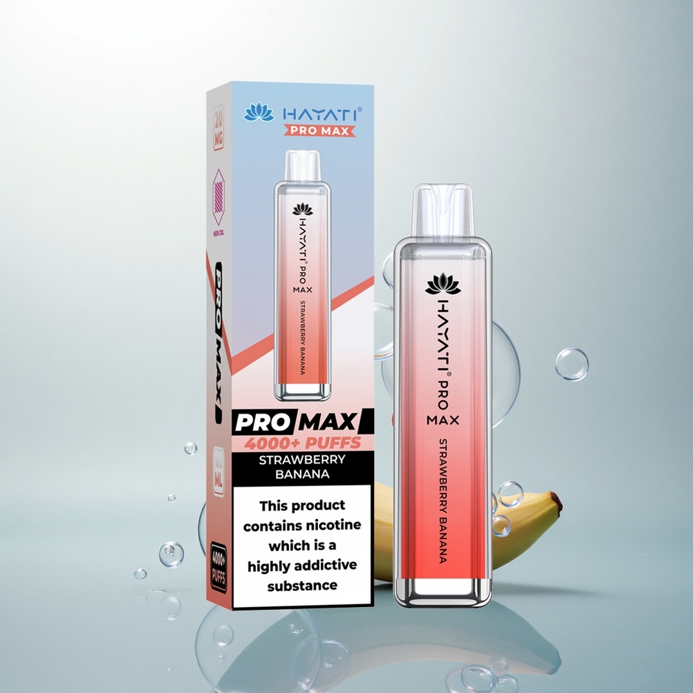 Hayati Pro Max 4000 Puffs Jahodová Banánová Dual Mesh 2ml