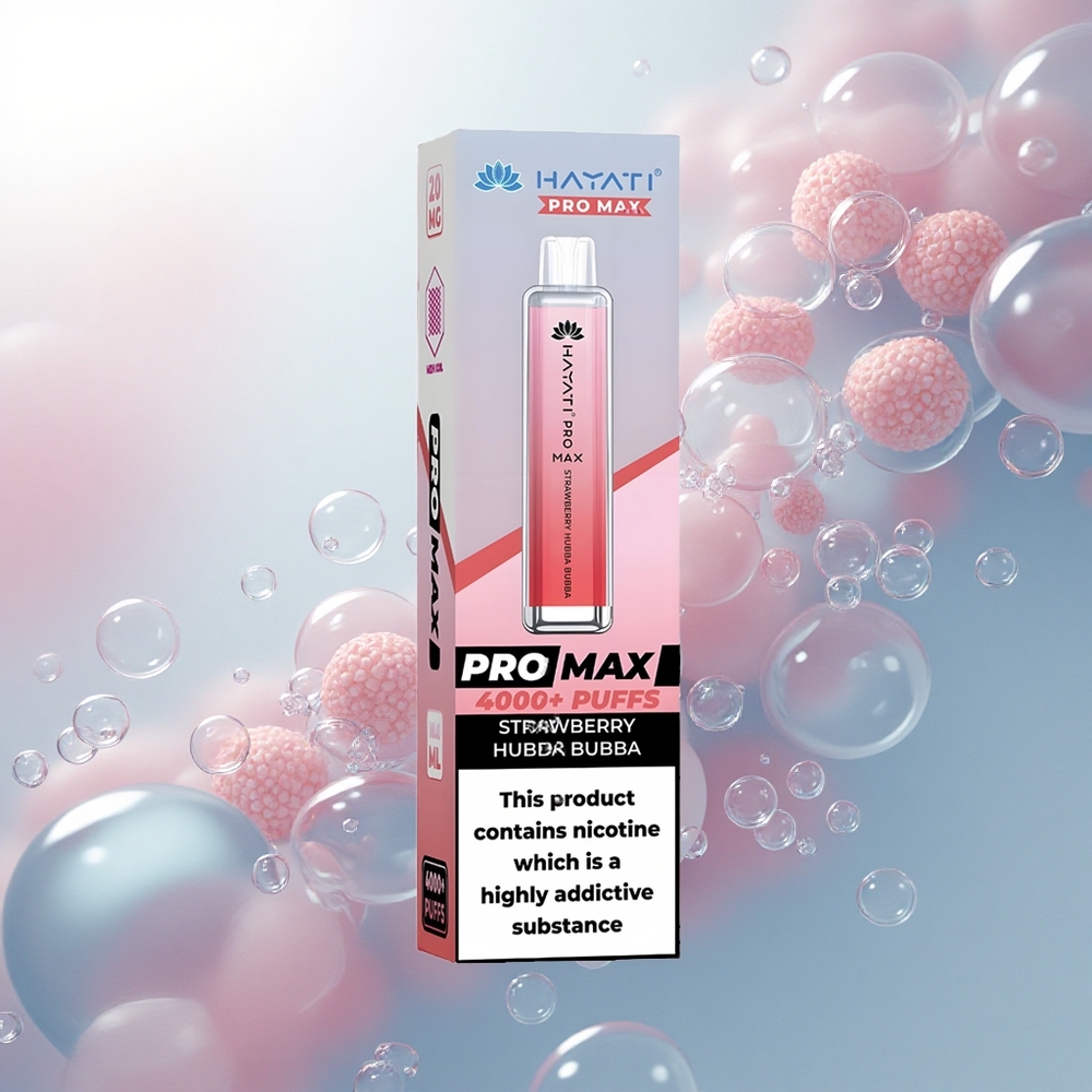 Hayati Pro Max 4000 Puffs Jahodový Hubba Bubba Dual Mesh 2ml
