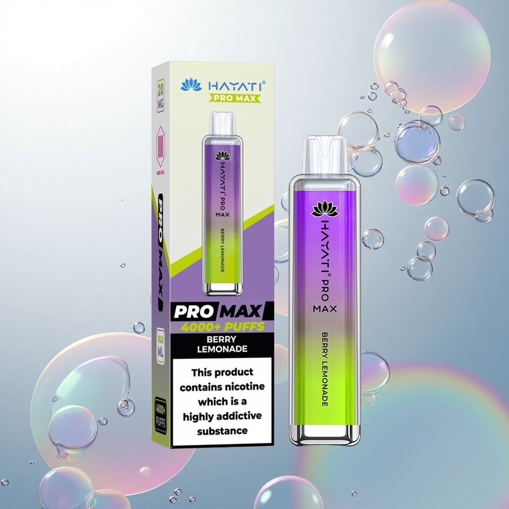 Hayati Pro Max 4000 Puffs Jahodová Limonáda s 2% Nikotínu a 1400mAh Batériou