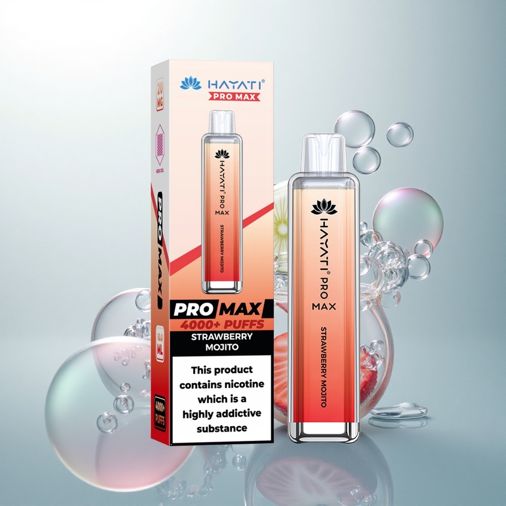 Hayati Pro Max 4000 Puffs Jahodový Mojito Dual Mesh 1400mAh