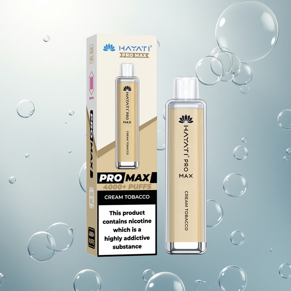 Hayati Pro Max 4000 Puffs Krémový Tabak Batéria 1400mAh Dual 1.1 Ohm Mesh