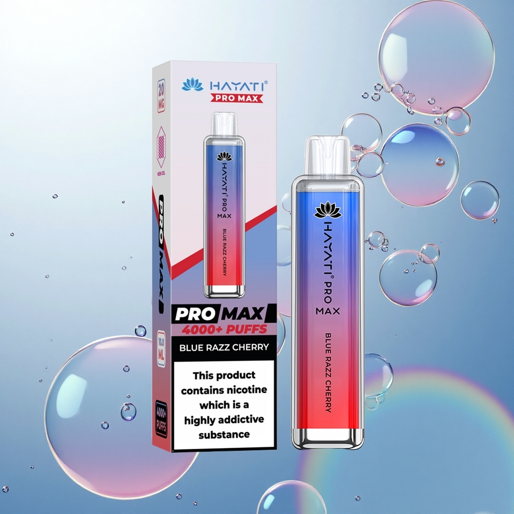 Hayati Pro Max 4000 Puffs Modrá Malina Čerešňa s 5% Nikotínu a 1400mAh Batériou