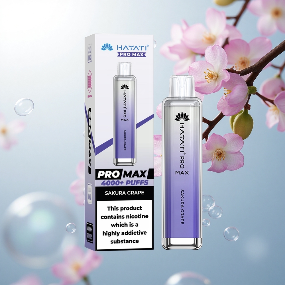 Hayati Pro Max 4000 Puffs Sakura Hroznový Dual Mesh 2ml