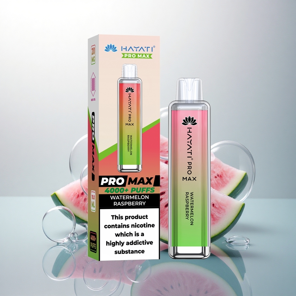 Hayati Pro Max 4000 Puffs Vodný melón Malina Dual Mesh 2ml