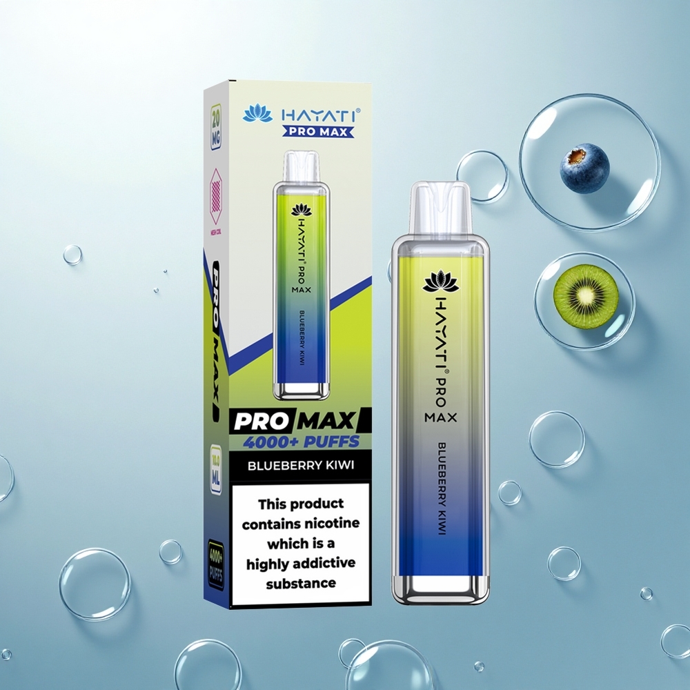 Hayati Pro Max 4000 Puffs Čučoriedka Kivi 5% Nikotín 1400mAh
