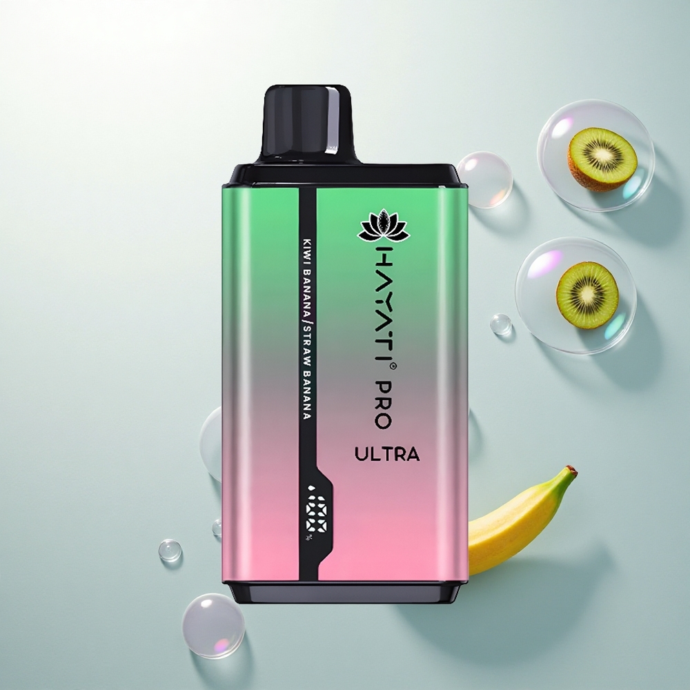 Hayati Pro Ultra 15000 Puffs Kiwi Banán Jahoda Banán 850mAh 2 12ml 2%