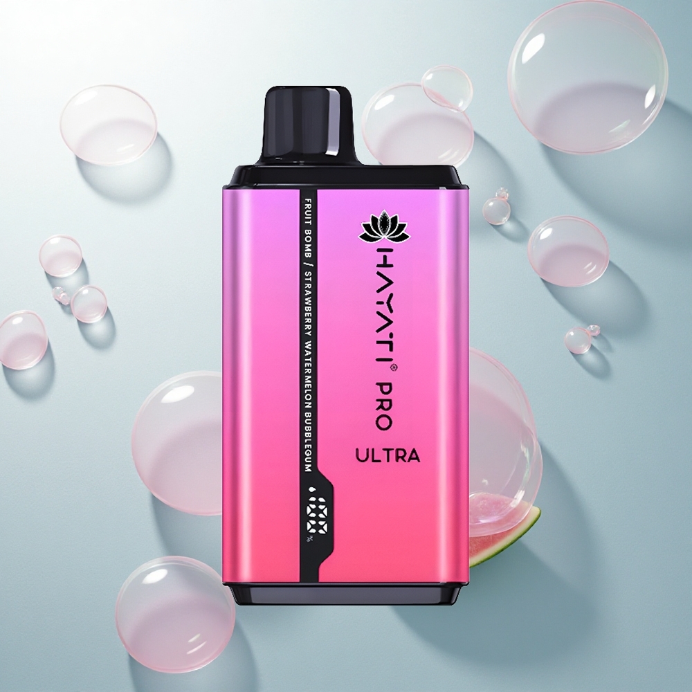 Hayati Pro Ultra 15000 Puffs "Ovocná Bomba Sladký Melón Bubľová Guma s 850mAh a 2% Nikotínu"