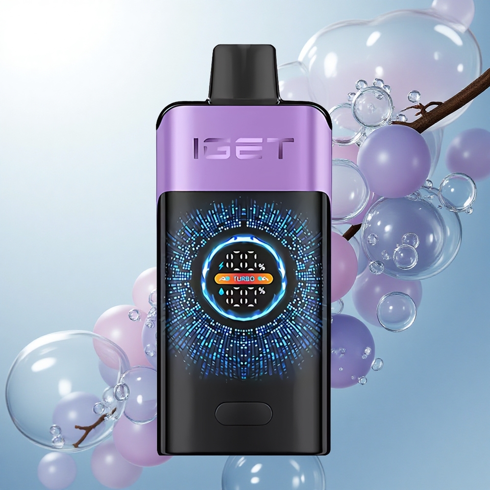 IGET ONE 12000 Puffs Hroznový ľad s Duálnou Mriežkou a Veľkou Zakrivenou Obrazovkou