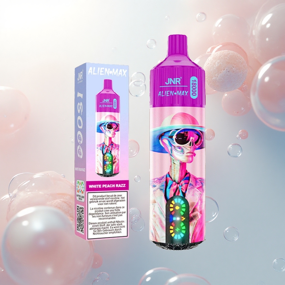 JNR Alien Max 18000 Biela Broskyňa Malina Duálne Cievky Typ-C