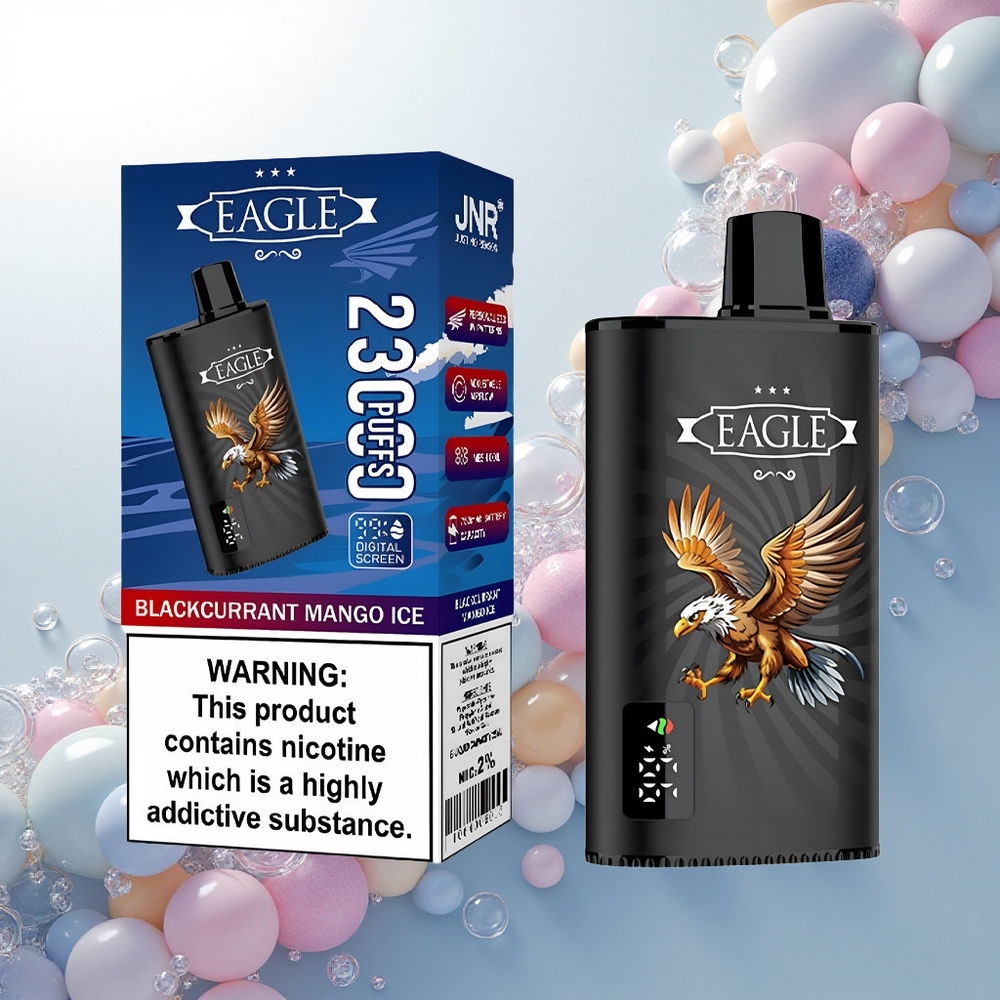 JNR EAGLE Smart 23000 Čierna Ríbezľa Mango Ľad s 25ml Kapacitou a Typ-C Nabíjaním