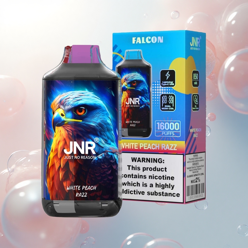 JNR Falcon 16000 Biela Broskyňa Razz 850 mAh Dual Mesh