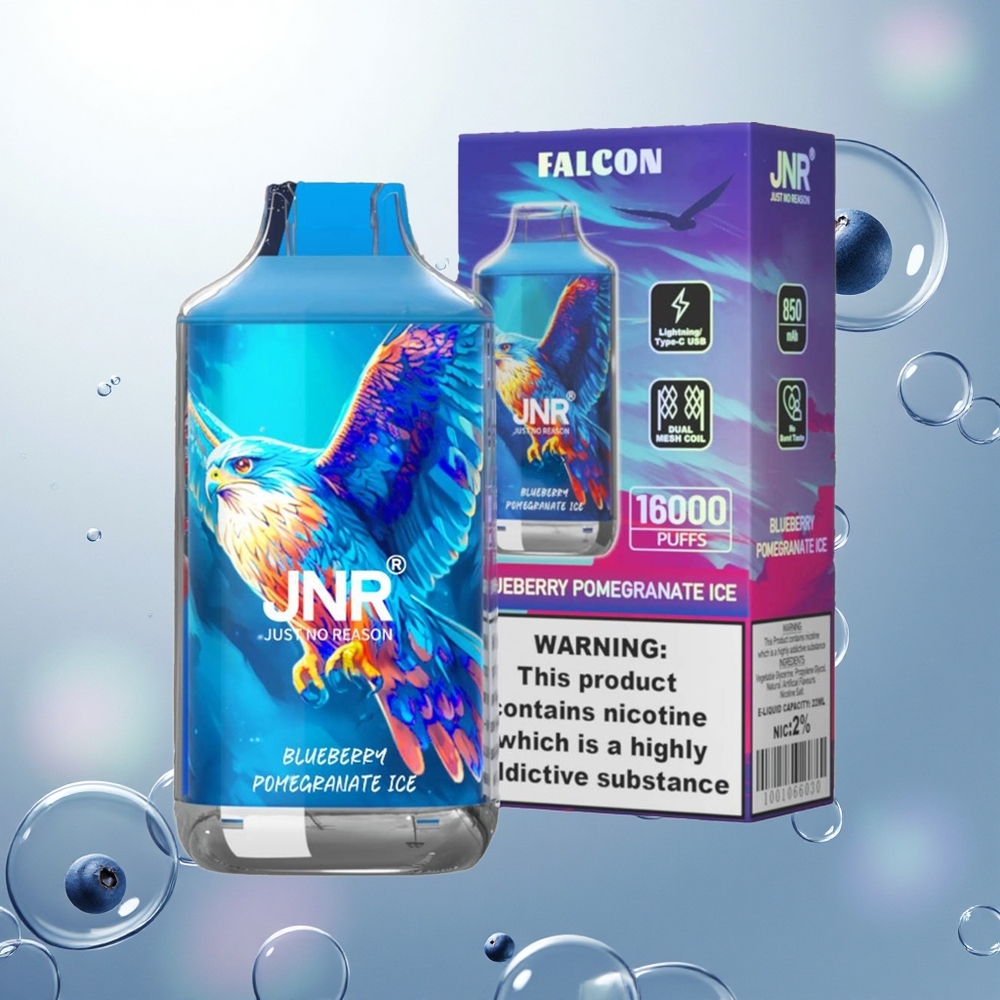 JNR Falcon 16000 Borovnica Granátový ľad s 22ml a Dual Mesh Coil