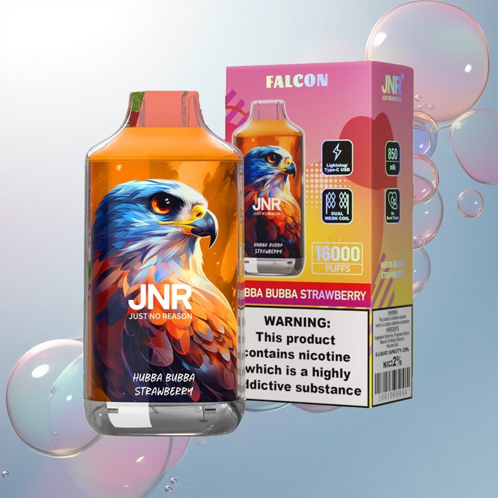 JNR Falcon 16000 Hubba Bubba Jahodová Dual Mesh 22ml