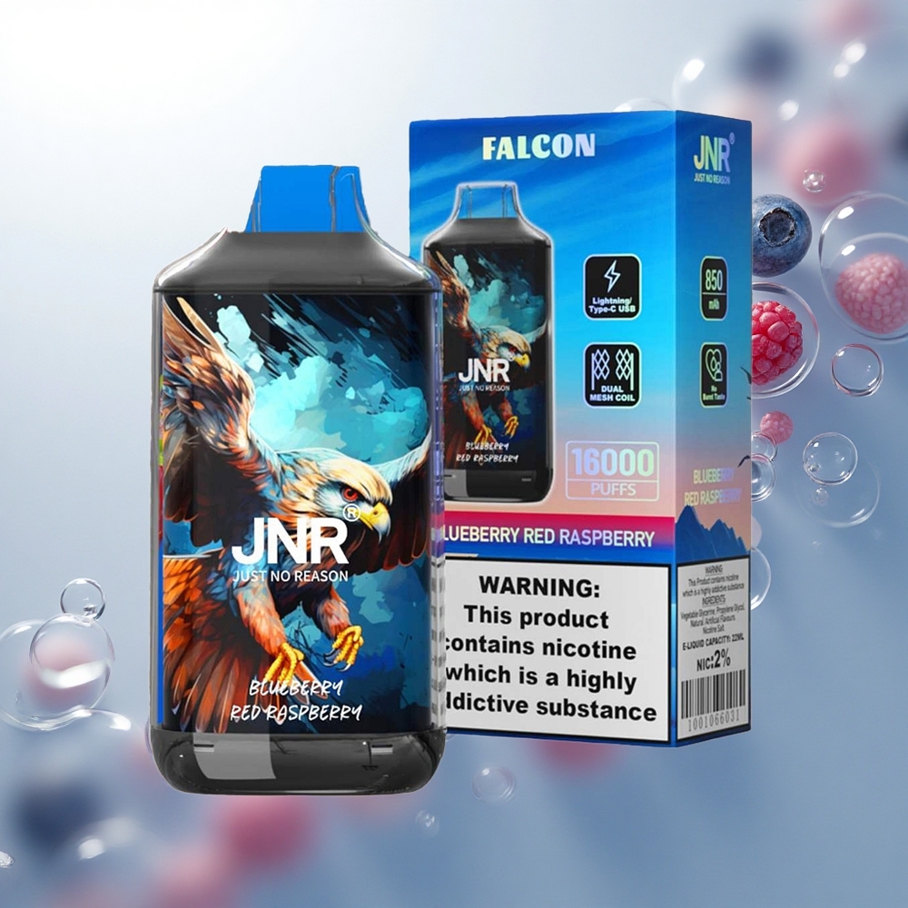 JNR Falcon 16000 Čučoriedka Červená Malina Dual Mesh 22ml Smart LED