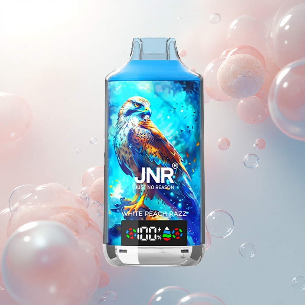 JNR Falcon X 18000 Biela Broskyňa Malina 24ml Dual Mesh
