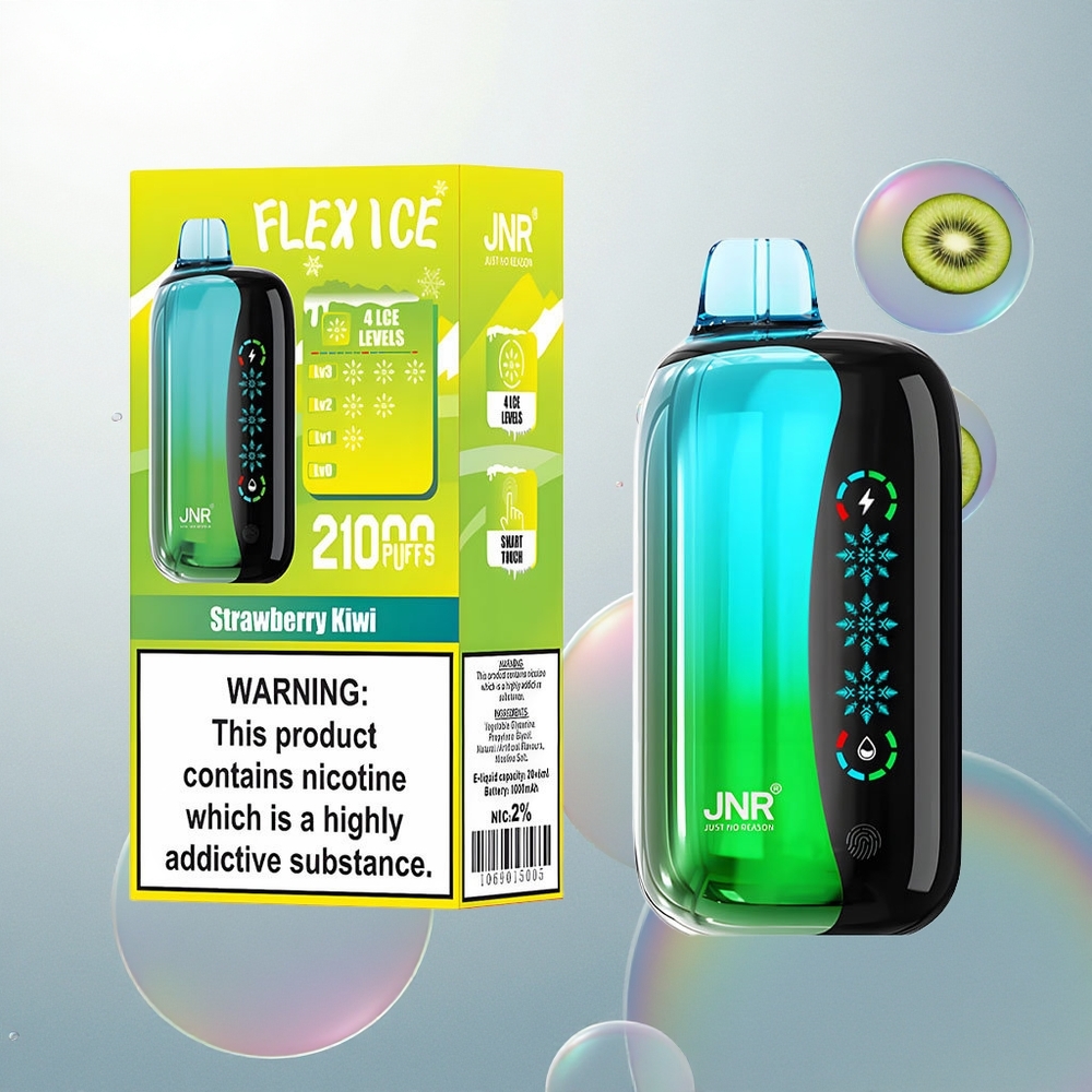 JNR Flex Ice 21000 Jahodový Kivi s Prímesou Ľadu, Nastaviteľný Prúd Vzduchu, 26ml