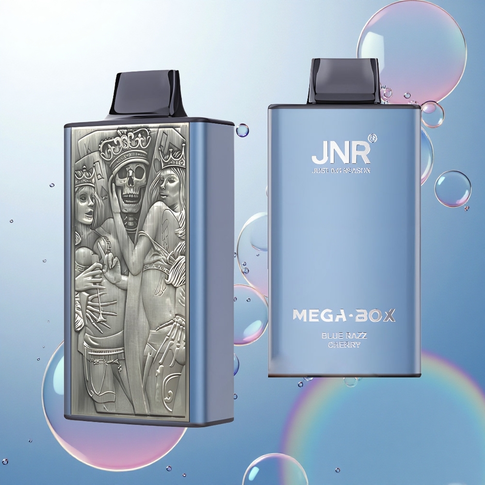 JNR Mega Box 25000 Modrá Malina Čerešňa s 30ml a Dual Mesh Coil