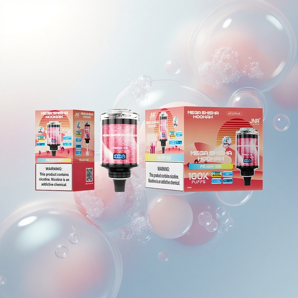 JNR Mega Shisha Hookah 100K Broskevový ľad s Typ-C a 2200mAh