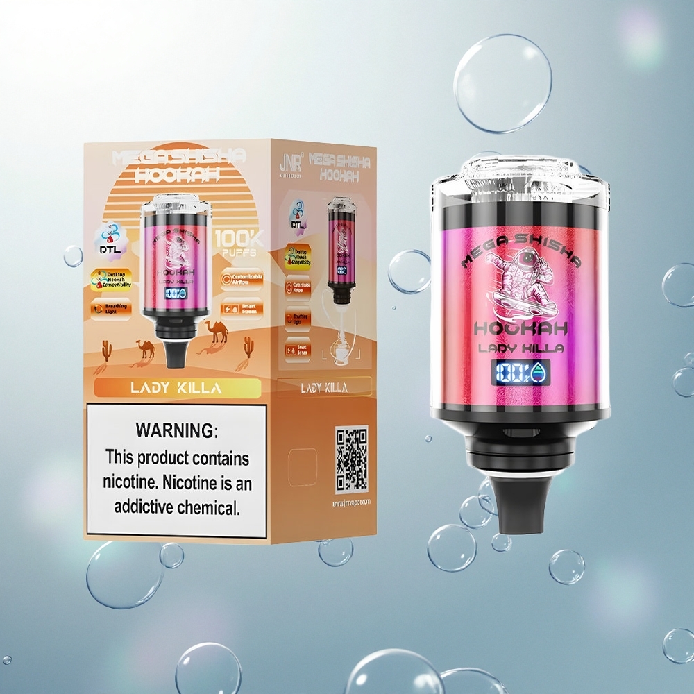 JNR Mega Shisha Hookah 100K Dáma Zabiják 2200mAh Typ-C