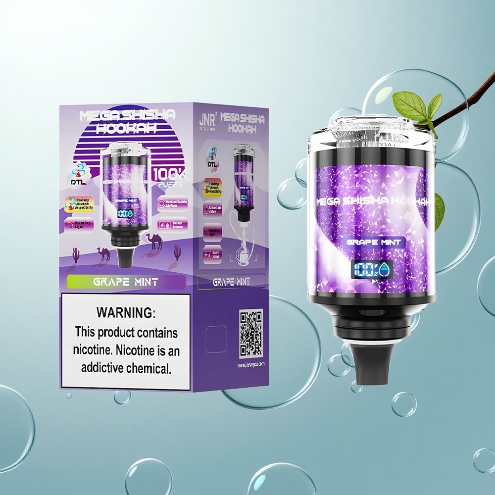 JNR Mega Shisha Hookah 100K Hroznová Mätová 60ml 2200mAh Typ-C