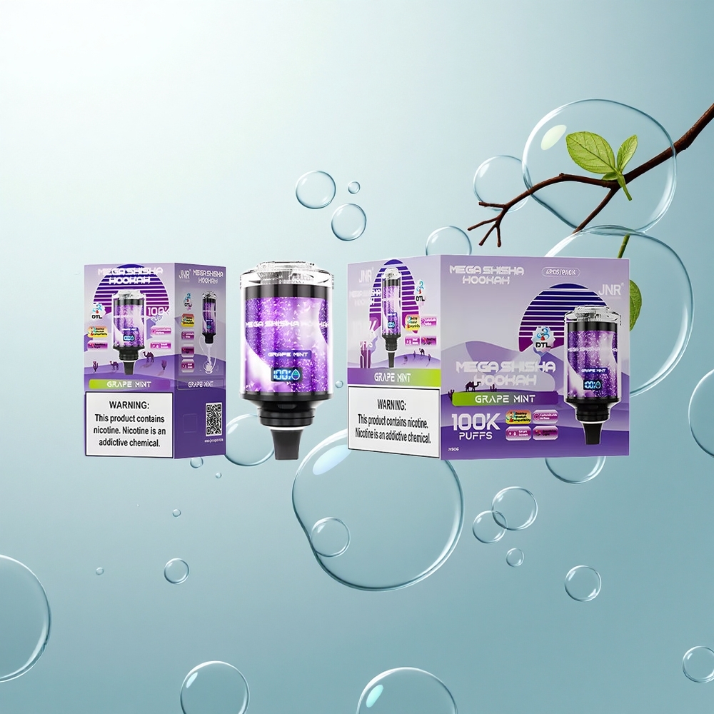 JNR Mega Shisha Hookah 100K Hroznová Mätová 60ml 2200mAh Typ-C