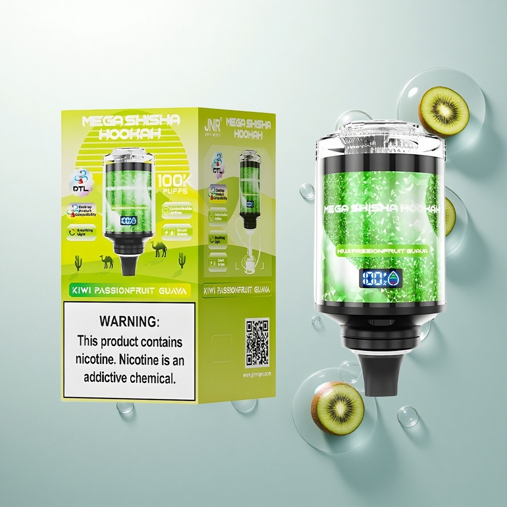 JNR Mega Shisha Hookah 100K Kiwi Maracuja Guava 2200mAh Typ-C