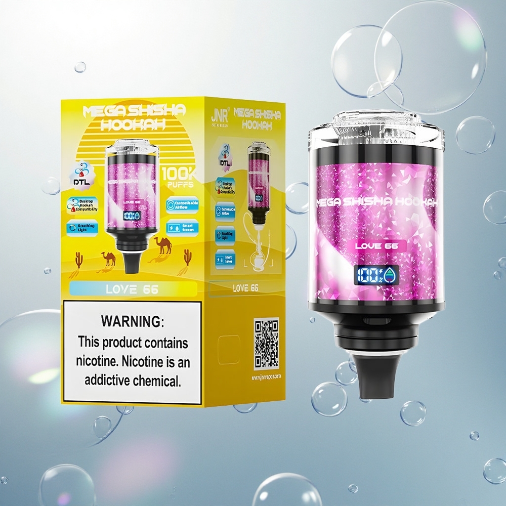 JNR Mega Shisha Hookah 100K Láska 66 Typ-C 2200mAh 60ml