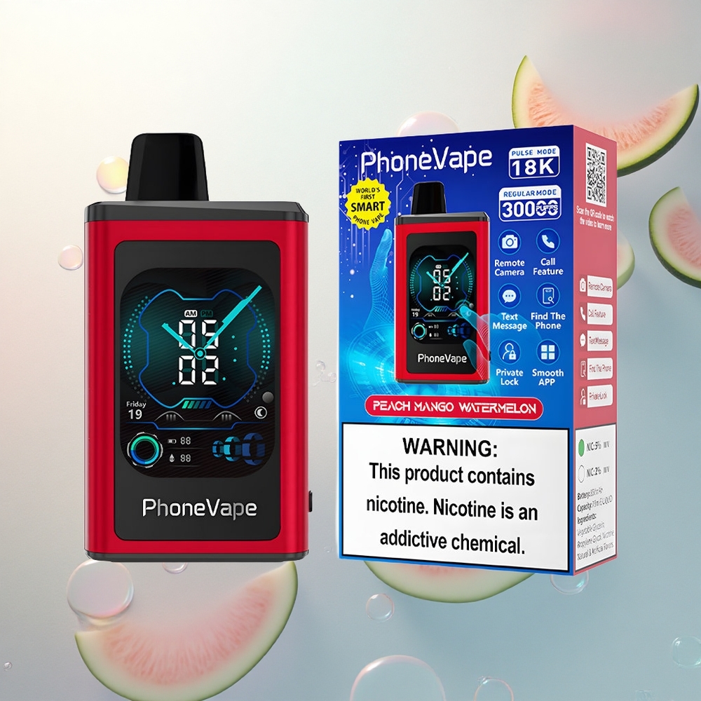 JNR PhoneVape 30000 Broskev Mangová Vodovýška s Turbo Režimom a Plnou Obrazovkou