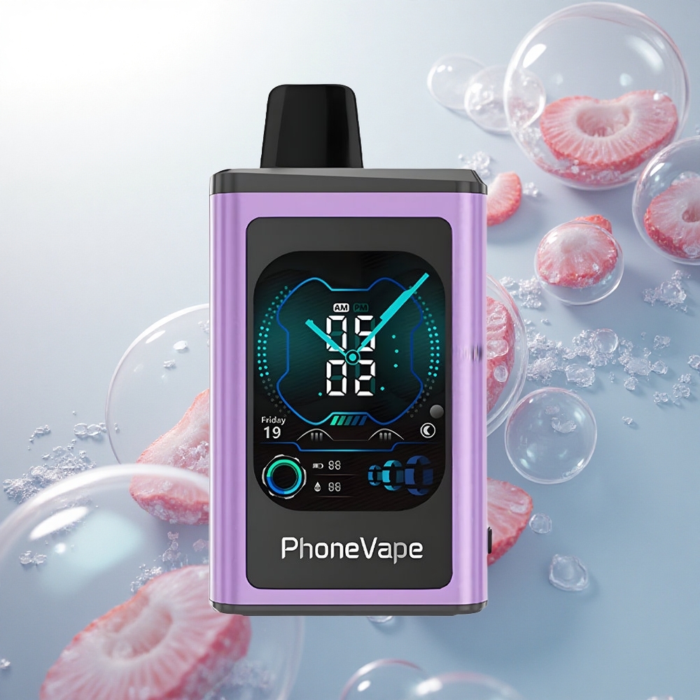 JNR PhoneVape 30000 Jahodový ľad s Turbo Režimom a Plnou Obrazovkou