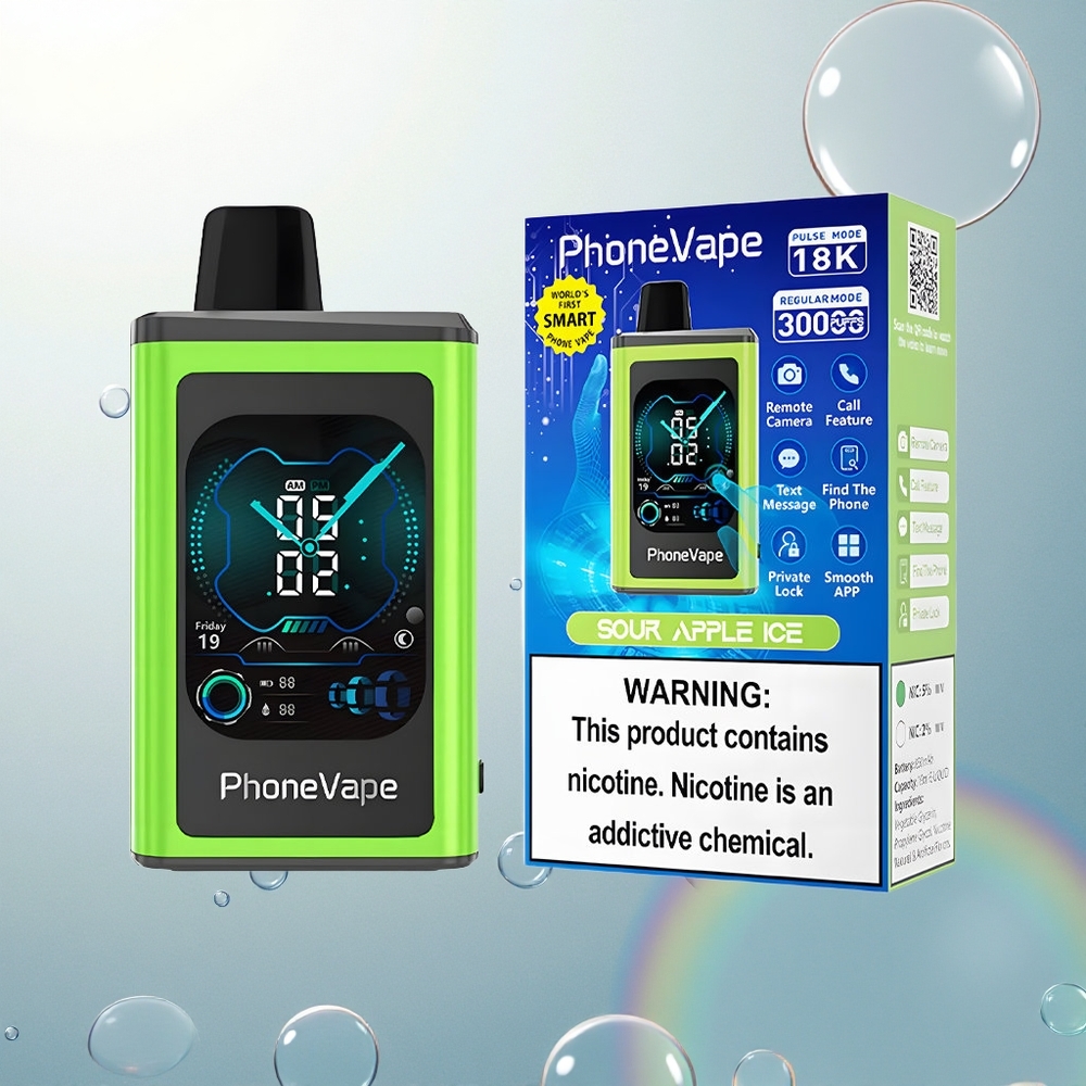 JNR PhoneVape 30000 Kyslé Jablko Ľad s Turbo Režimom a Nastaviteľným Prúdom Vzduchu