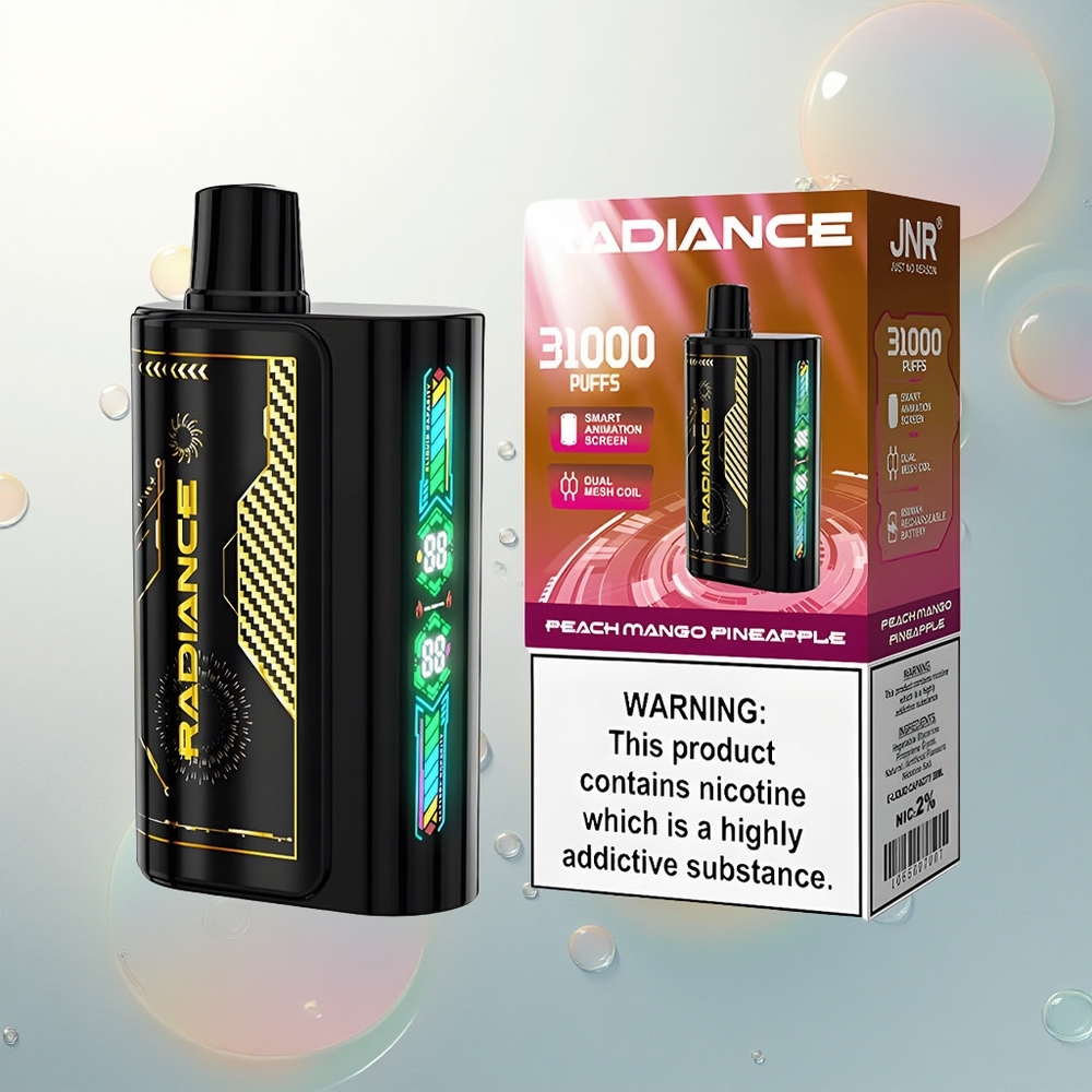 JNR Radiance 31000 Broskyňa Mangovo Ananás s 28ml Tekutiny a Dual Mesh Cievka