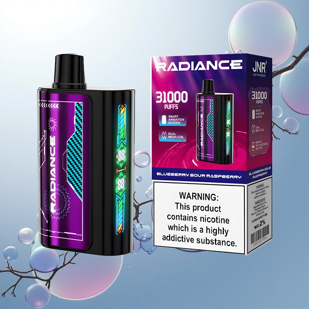JNR Radiance 31000 Čučoriedka Kyslá Malina s Dual Mesh Coil a Typom-C