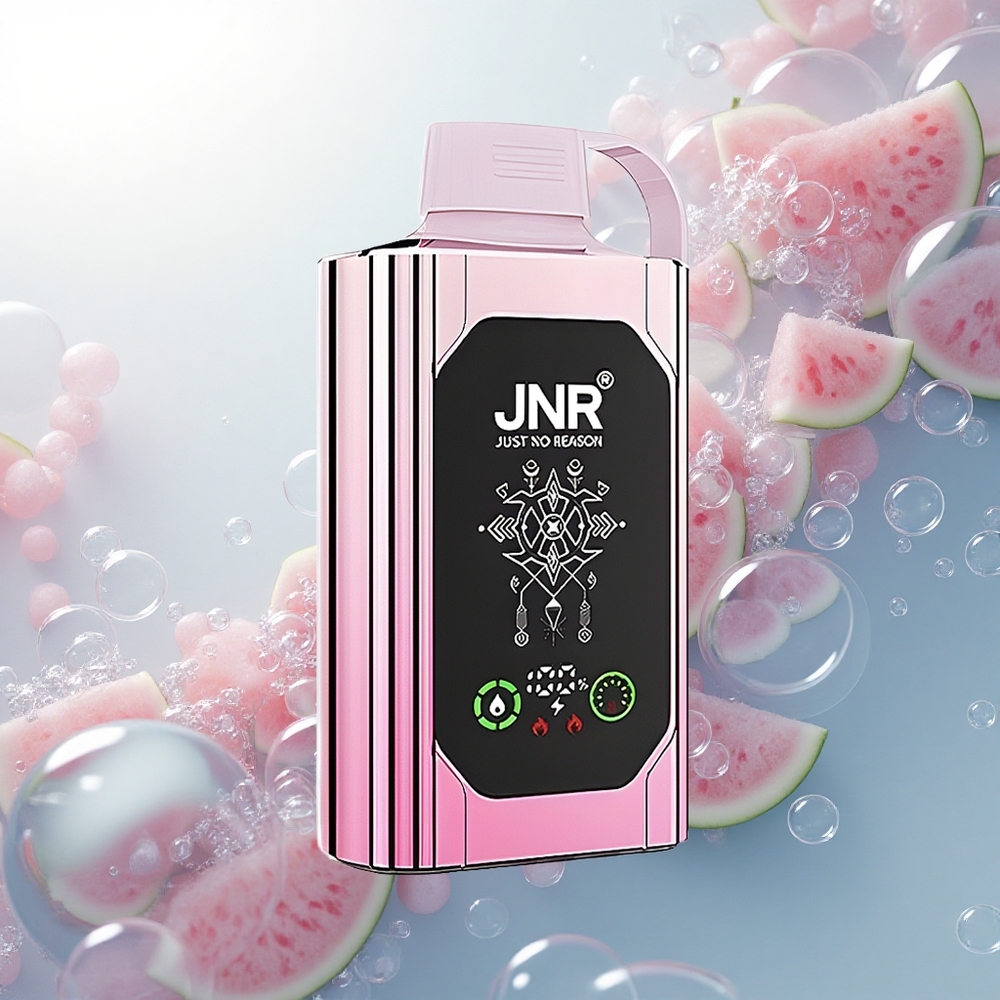 JNR Shisha Hookah Box 20500 Cherry Watermelon Freeze 20500 Puffs HD Display Dual Mesh Coil