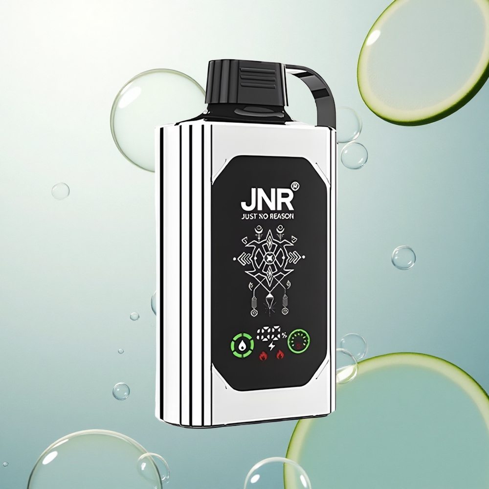 JNR Shisha Hookah Box 20500 Dvojitý Melónová Mätová s HD Displejom a Dual Mesh Coil