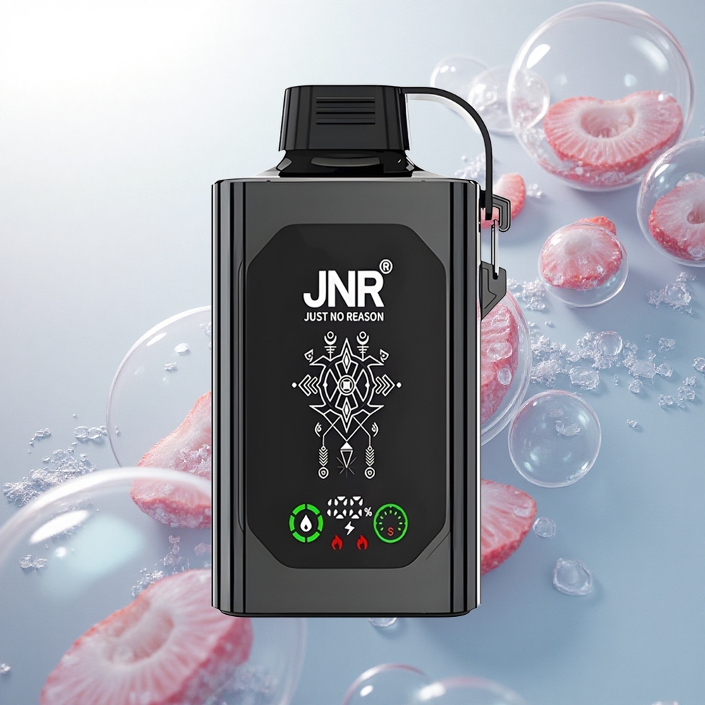 JNR Shisha Hookah Box 20500 Jahodový ľad s HD Displejom a Dual Mesh Coil