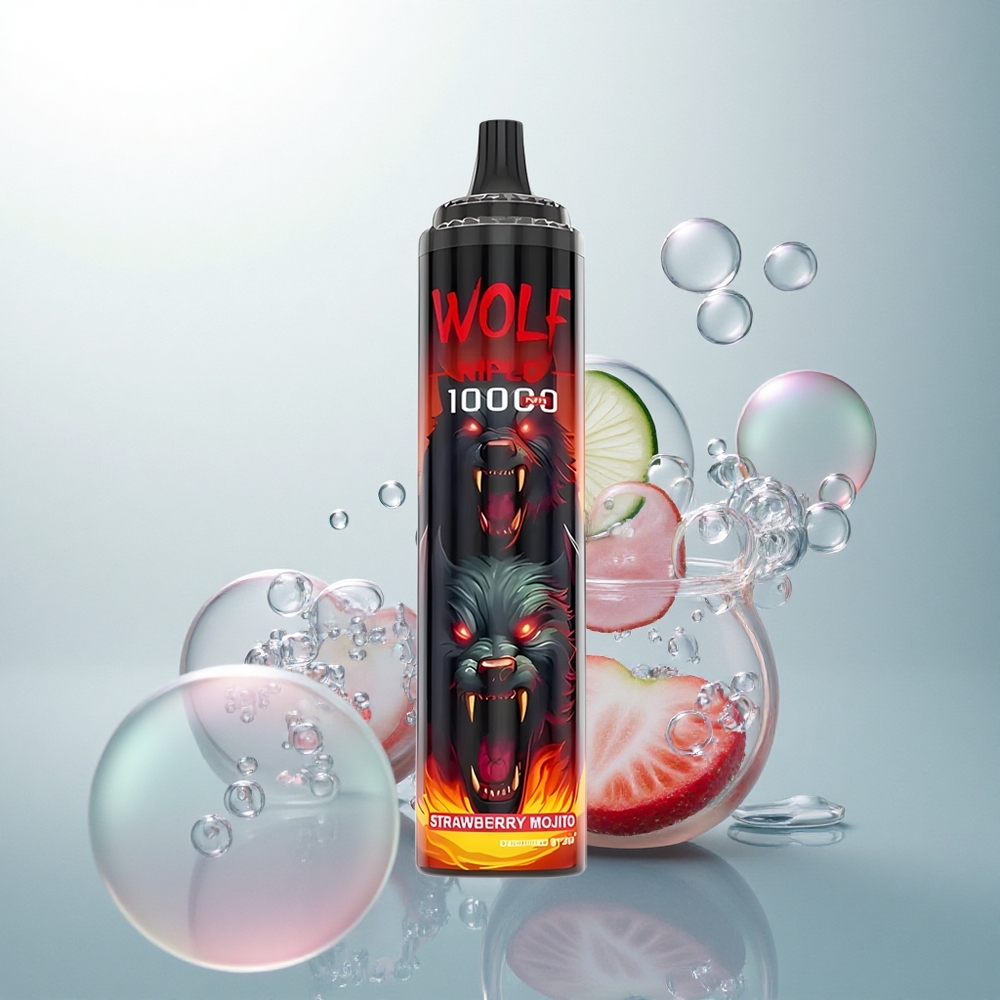 JNR Wolf Niplo 10000 Jahodový Mojito 20ml 1.0 Ohm Typ-C
