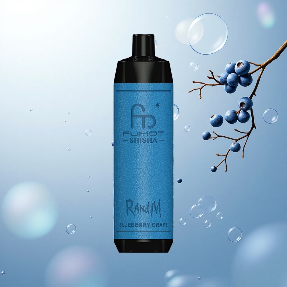 RandM Fumot Shisha 10000 Puffs Borovnica Hroznový s LED Indikátorom a 0.6ohm Mriežkovou Cievkou RandM Fumot Shisha 10000 Puffs Borovnica Hroznový s LED Indikátorom a 0.6ohm Mriežkovou Cievkou
