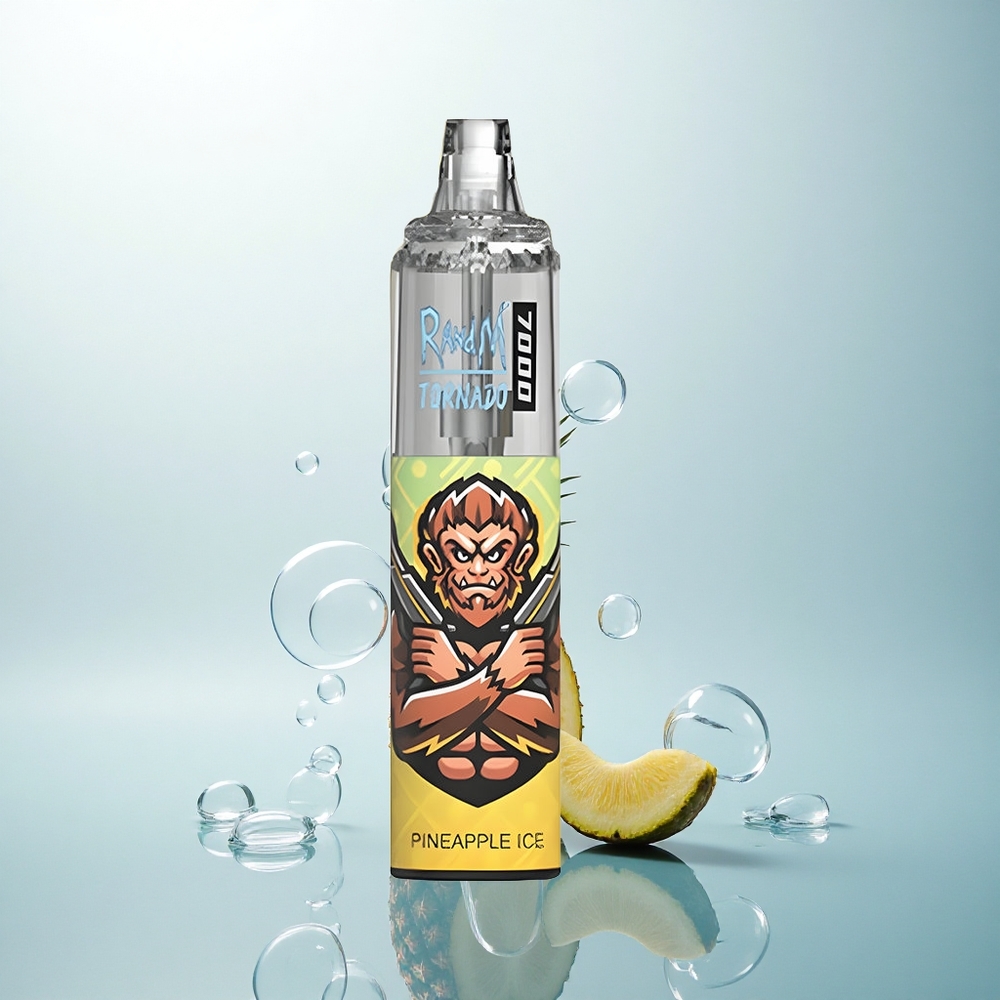 RandM Fumot Tornado 7000 Puffs Ananásový ľad s Mesh Coil a Typ-C