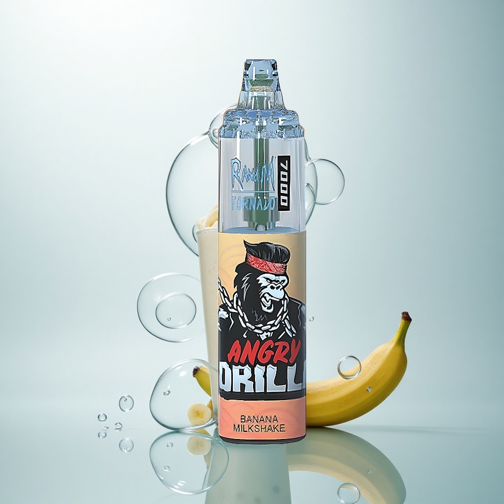 RandM Fumot Tornado 7000 Puffs Banánový Mliečny Koktail s Mesh Cievkou a Typom-C