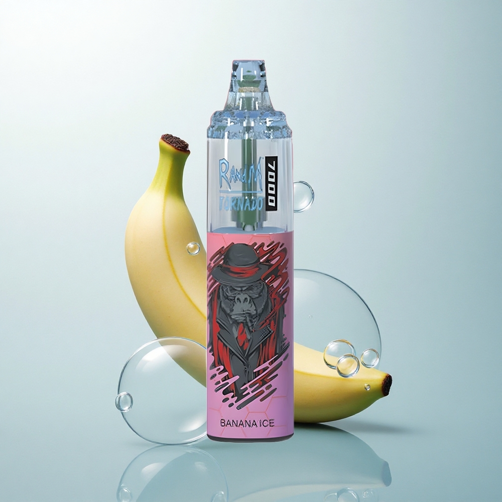 RandM Fumot Tornado 7000 Puffs Banánový ľad s Mesh Coil a Typ-C