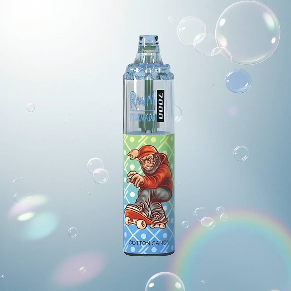 RandM Fumot Tornado 7000 Puffs Bavlnená cukrová vata s Mesh Coil a RGB svetlom