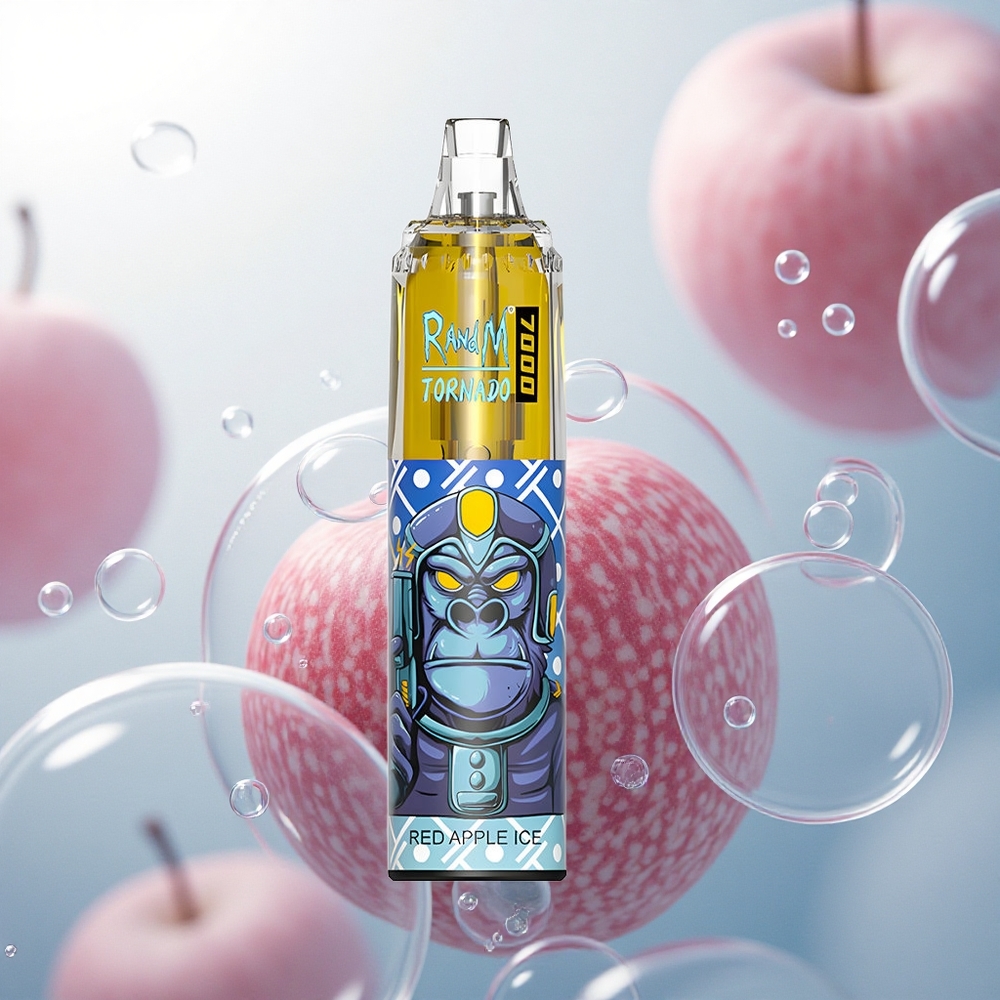 RandM Fumot Tornado 7000 Puffs Červené Jablko Ľadový Mesh 14ML RGB