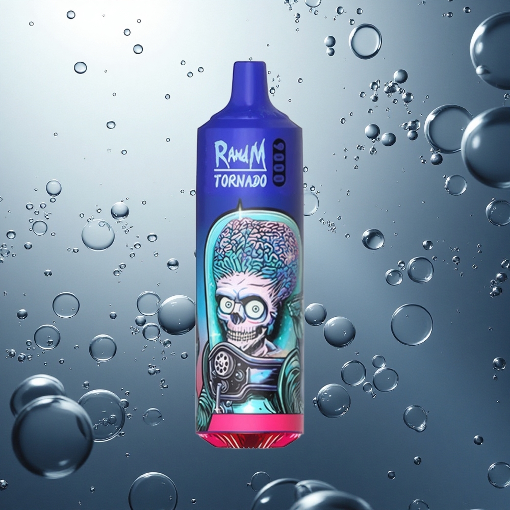 RandM Fumot Tornado 9000 Puffs Čierny ľad s Mesh Cievkou a RGB Displejom