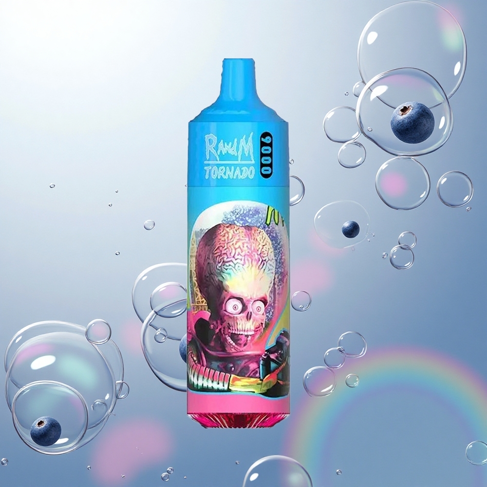 RandM Fumot Tornado 9000 Puffs Čučoriedka Kyslá Malina 850 mAh Mriežková Cievka 18 mL