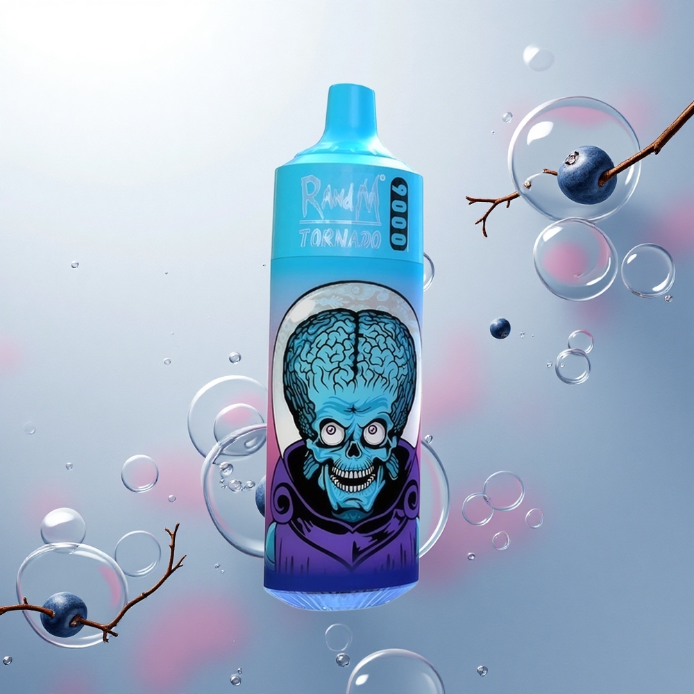 RandM Fumot Tornado 9000 Puffs Čučoriedka Čerešňa Brusnica s Mriežkovou Cievkou a RGB Displejom